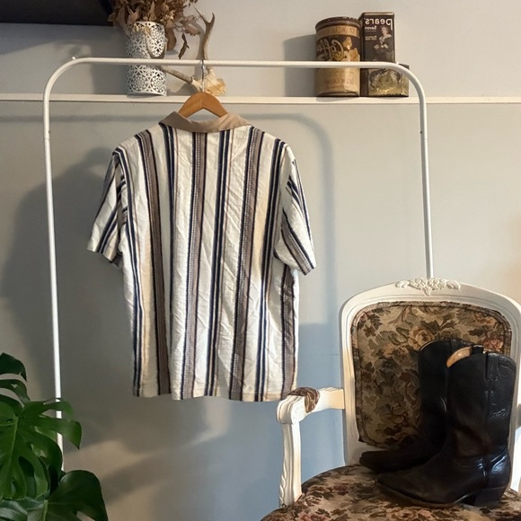 Vintage Striped Men’s XL Collared Polo Y2K - Picture 3 of 4